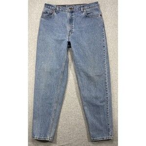 Levis 551 Jeans Womens Sz 16 34x30 Relaxed Fit Tapered Leg Distressed aded Denim